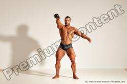 Underwear Gymnastic poses Man White Standing poses - ALL Muscular Short Brown Standing poses - simple Dynamic poses Academic